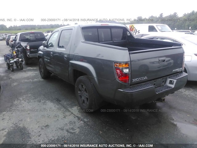 2HJYK16508H525147 - 2008 HONDA RIDGELINE RTL GRAY photo 3