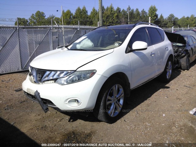 JN8AZ1MUXAW018232 - 2010 NISSAN MURANO S/SL/LE WHITE photo 2