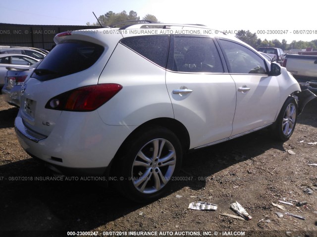 JN8AZ1MUXAW018232 - 2010 NISSAN MURANO S/SL/LE WHITE photo 4