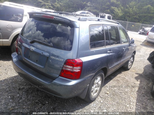 JTEGF21A830110651 - 2003 TOYOTA HIGHLANDER LIMITED BLUE photo 4