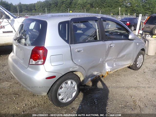 KL1TD66696B673938 - 2006 CHEVROLET AVEO LS SILVER photo 4