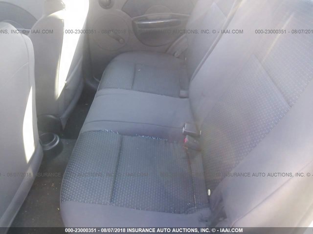 KL1TD66696B673938 - 2006 CHEVROLET AVEO LS SILVER photo 8