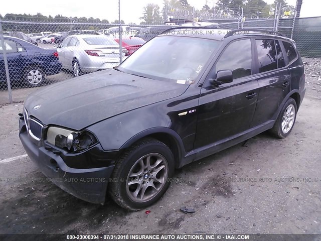 WBXPA73424WB23147 - 2004 BMW X3 2.5I BLACK photo 2