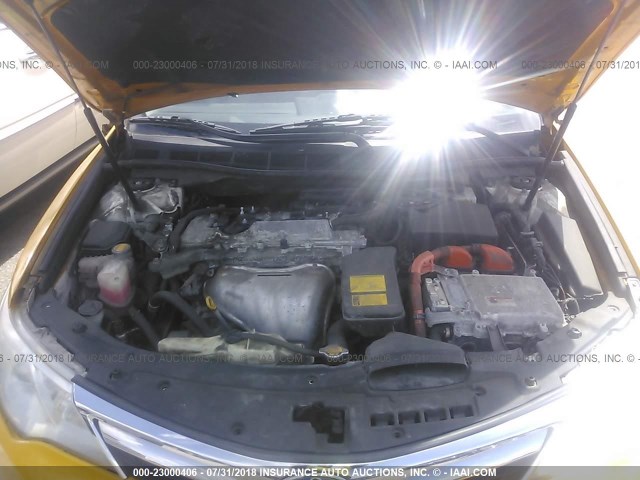 4T1BD1FK2DU077278 - 2013 TOYOTA CAMRY HYBRID/LE/XLE 黄色 照片 10