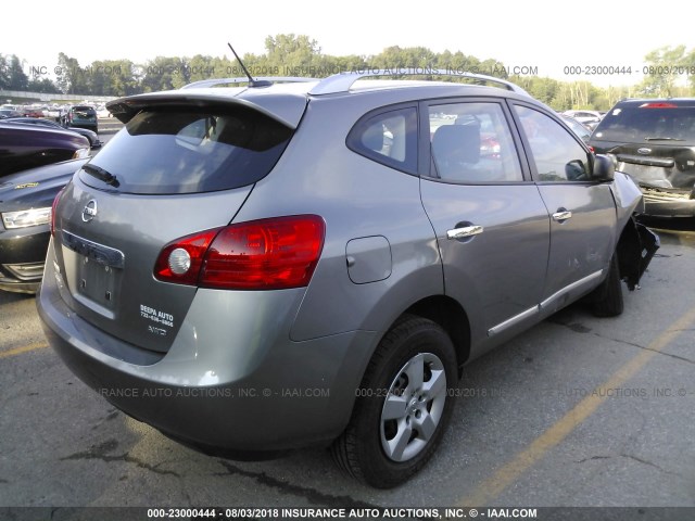 JN8AS5MVXEW204525 - 2014 NISSAN ROGUE SELECT S GRAY photo 4