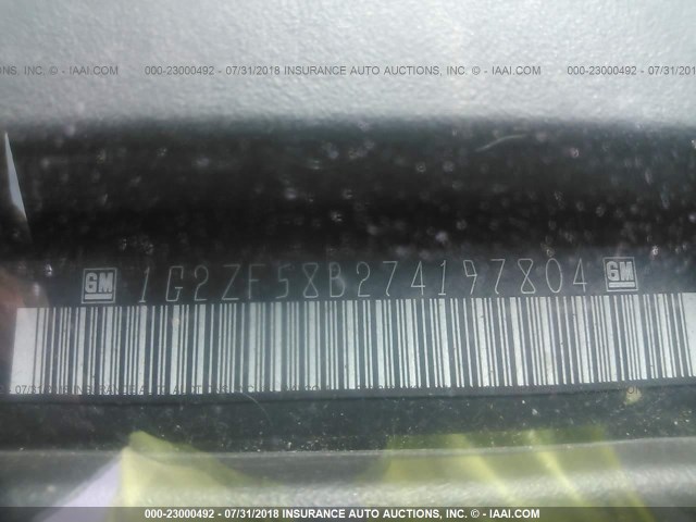 1G2ZF58B274197804 - 2007 PONTIAC G6 VALUE LEADER/BASE BLUE photo 9