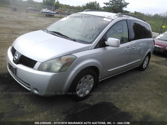 5N1BV28U55N129144 - 2005 NISSAN QUEST S/SE/SL SILVER photo 2