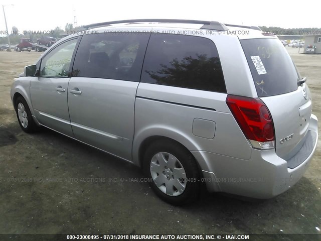 5N1BV28U55N129144 - 2005 NISSAN QUEST S/SE/SL SILVER photo 3