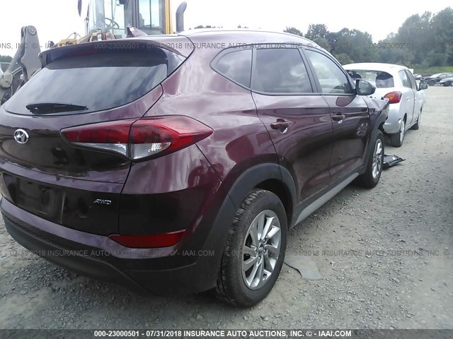 KM8J3CA48JU646908 - 2018 HYUNDAI TUCSON RED photo 4