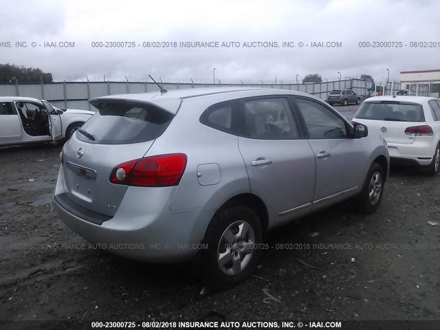 JN8AS5MVXDW600341 - 2013 NISSAN ROGUE S/SV SILVER photo 4