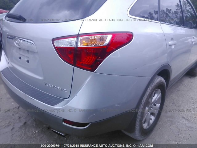 KM8NU4CC0AU106266 - 2010 HYUNDAI VERACRUZ GLS/LIMITED SILVER photo 6