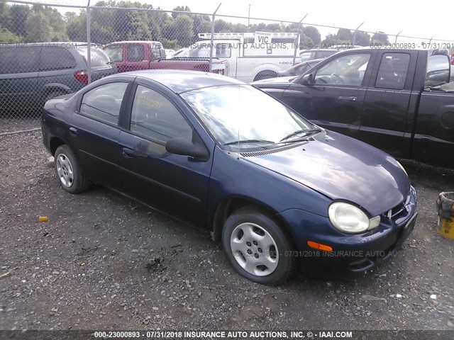 1B3ES26C12D552827 - 2002 DODGE NEON BLUE photo 1