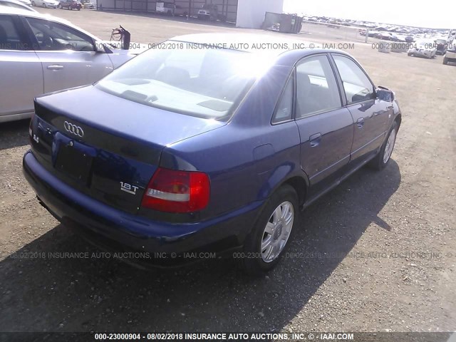 WAUCB28D7XA279488 - 1999 AUDI A4 1.8T QUATTRO BLUE photo 4