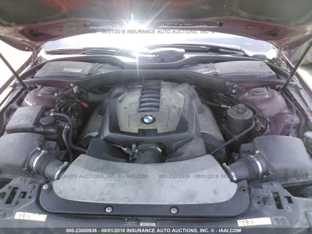 WBAHL83556DT03922 - 2006 BMW 750 I MAROON photo 10