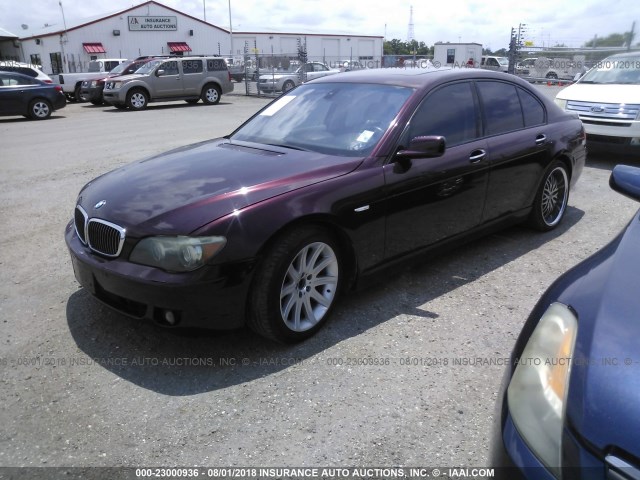 WBAHL83556DT03922 - 2006 BMW 750 I MAROON photo 2