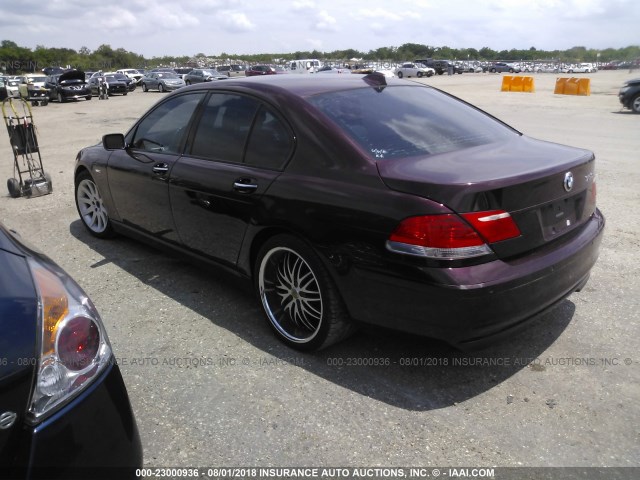 WBAHL83556DT03922 - 2006 BMW 750 I MAROON photo 3
