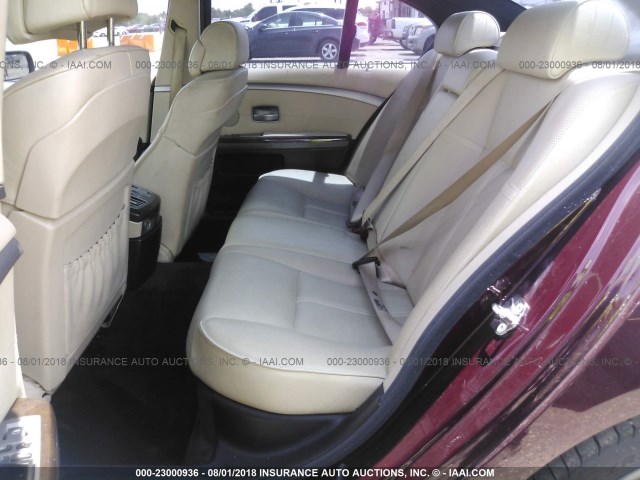 WBAHL83556DT03922 - 2006 BMW 750 I MAROON photo 8