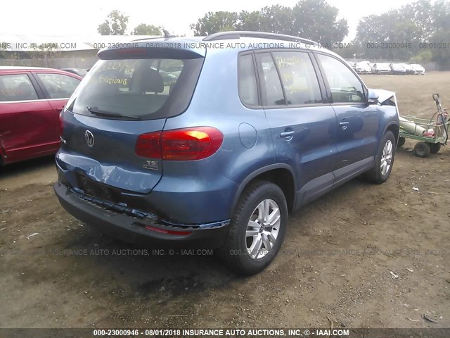 WVGBV7AX8HK030213 - 2017 VOLKSWAGEN TIGUAN S/LIMITED BLUE photo 4