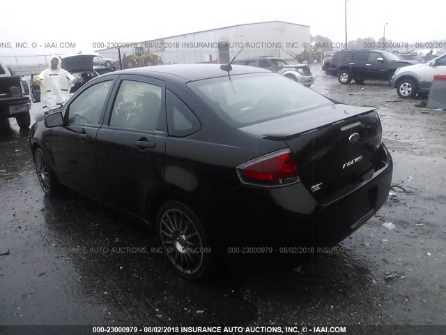 1FAHP3GN8BW136044 - 2011 FORD FOCUS SES BLACK photo 3