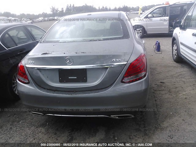 55SWF4KBXGU135074 - 2016 MERCEDES-BENZ C 300 4MATIC GRAY photo 6