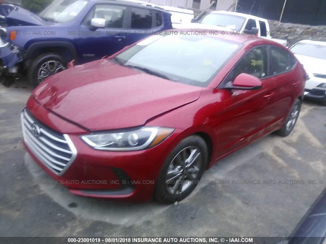 5NPD84LF1JH233973 - 2018 HYUNDAI ELANTRA SEL/VALUE/LIMITED RED photo 2