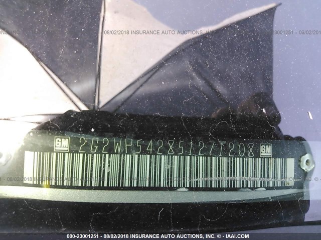 2G2WP542851271208 - 2005 PONTIAC GRAND PRIX SILVER photo 9