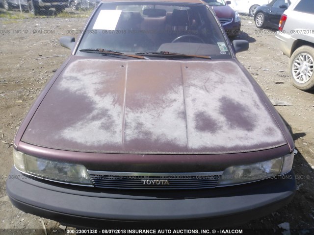 4T1SV21E7KU003534 - 1989 TOYOTA CAMRY DLX BURGUNDY photo 6