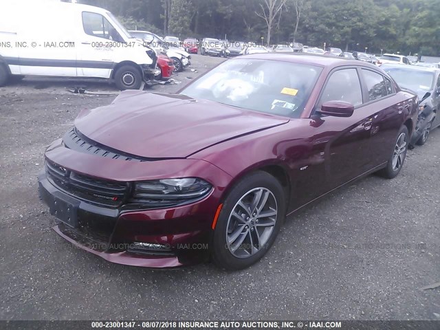 2C3CDXJG5JH151066 - 2018 DODGE CHARGER GT RED photo 2