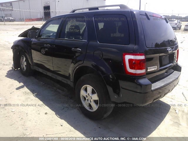 1FMCU9DG6AKC58683 - 2010 FORD ESCAPE XLT BLACK photo 3