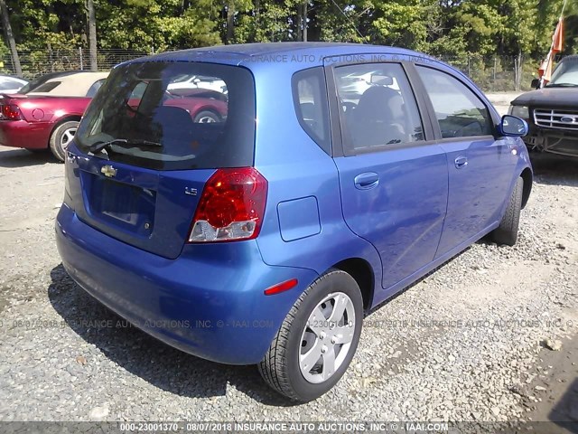 KL1TD66627B788219 - 2007 CHEVROLET AVEO LS BLUE photo 4