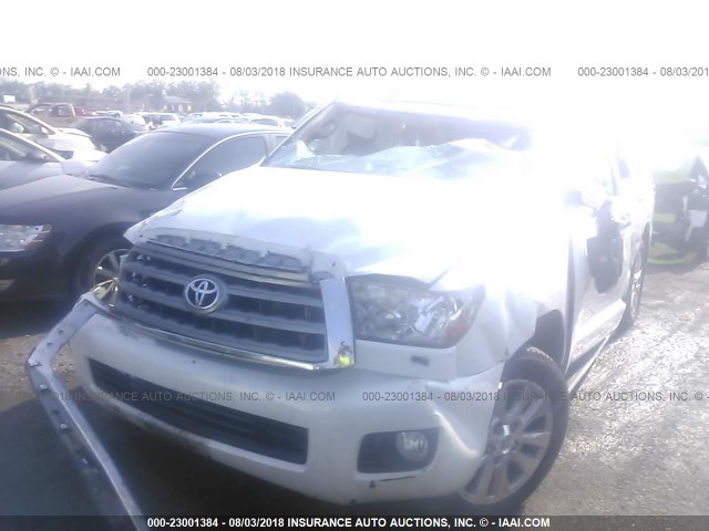 5TDDY5G16BS048124 - 2011 TOYOTA SEQUOIA PLATINUM WHITE photo 2