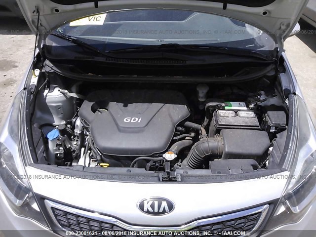 KNADN4A30D6242368 - 2013 KIA RIO EX/SX SILVER photo 10