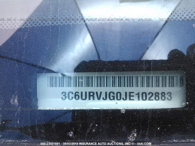 3C6URVJG0JE102883 - 2018 RAM PROMASTER 3500 3500 HIGH WHITE photo 9