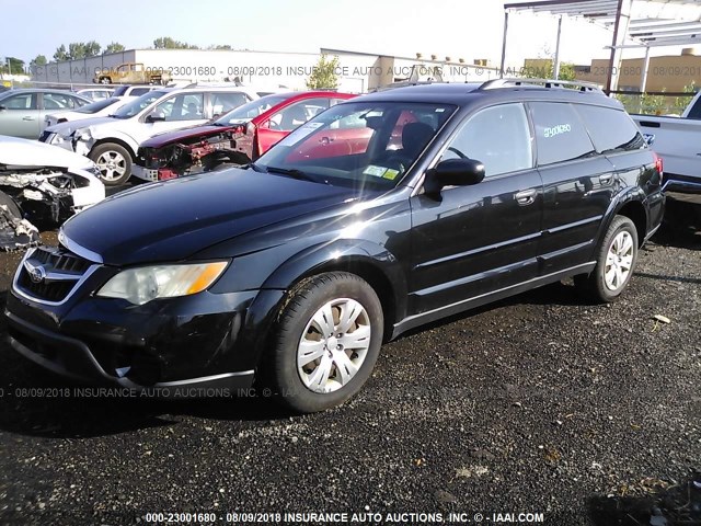 4S4BP60C187322162 - 2008 SUBARU OUTBACK BLACK photo 2