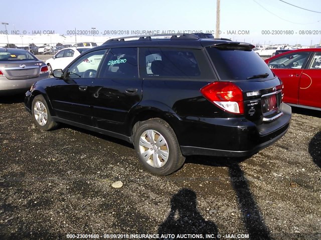 4S4BP60C187322162 - 2008 SUBARU OUTBACK BLACK photo 3