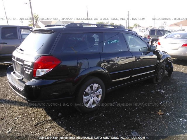 4S4BP60C187322162 - 2008 SUBARU OUTBACK BLACK photo 4