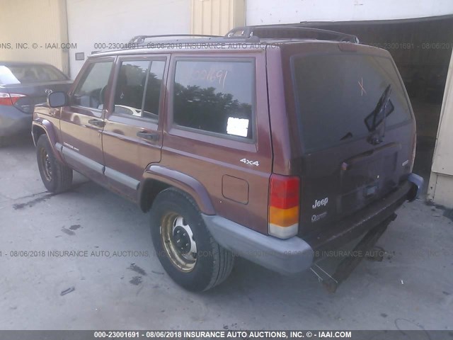 1J4FF48S0YL121816 - 2000 JEEP CHEROKEE SPORT MAROON photo 3