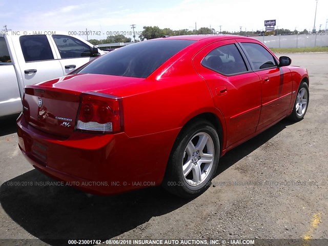 2B3KA53T89H557323 - 2009 DODGE CHARGER R/T RED photo 4