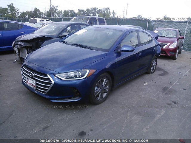 5NPD84LF5JH345580 - 2018 HYUNDAI ELANTRA SEL/VALUE/LIMITED BLUE photo 2