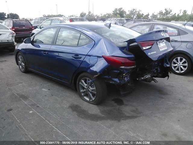 5NPD84LF5JH345580 - 2018 HYUNDAI ELANTRA SEL/VALUE/LIMITED BLUE photo 3