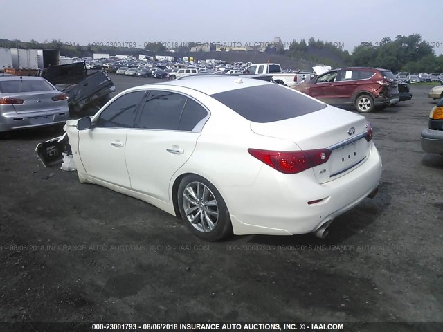 JN1BV7AR3FM412160 - 2015 INFINITI Q50 PREMIUM/SPORT WHITE photo 3