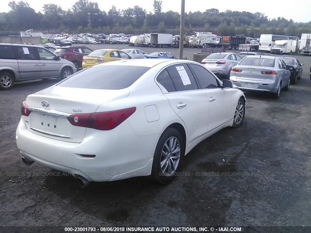 JN1BV7AR3FM412160 - 2015 INFINITI Q50 PREMIUM/SPORT WHITE photo 4