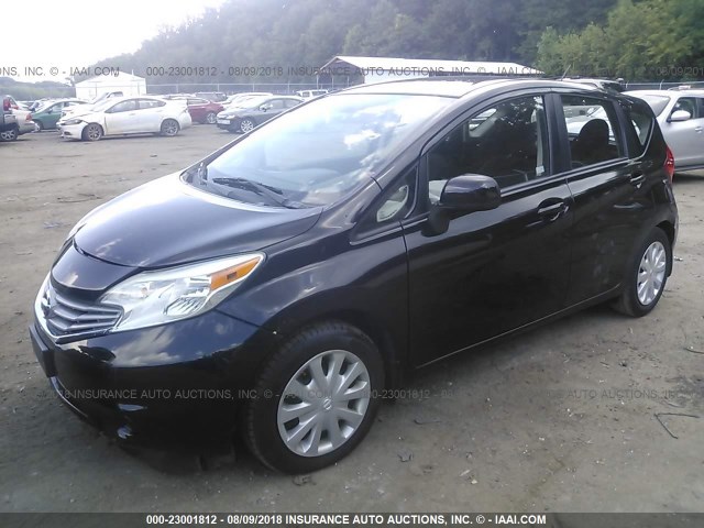 3N1CE2CP0EL352625 - 2014 NISSAN VERSA NOTE S/S PLUS/SV/SL BLACK photo 2