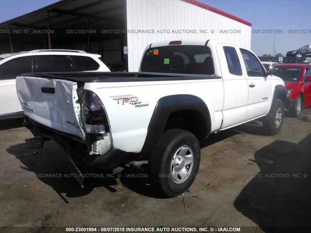 5TETX62N59Z602233 - 2009 TOYOTA TACOMA PRERUNNER ACCESS CAB WHITE photo 4