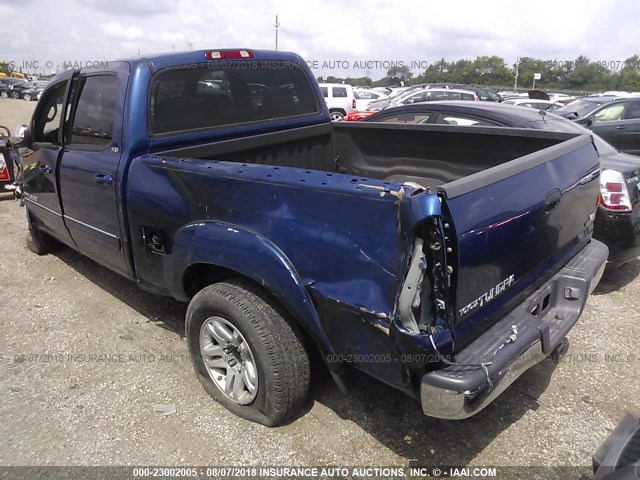 5TBET34185S483297 - 2005 TOYOTA TUNDRA DOUBLE CAB SR5 BLUE photo 3