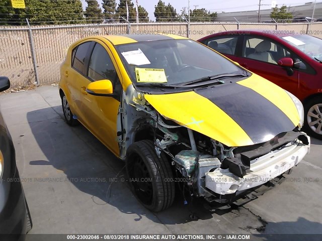 JTDKDTB31C1507865 - 2012 TOYOTA PRIUS C YELLOW photo 1