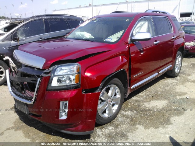 2GKALUEK8F6396468 - 2015 GMC TERRAIN DENALI RED photo 2