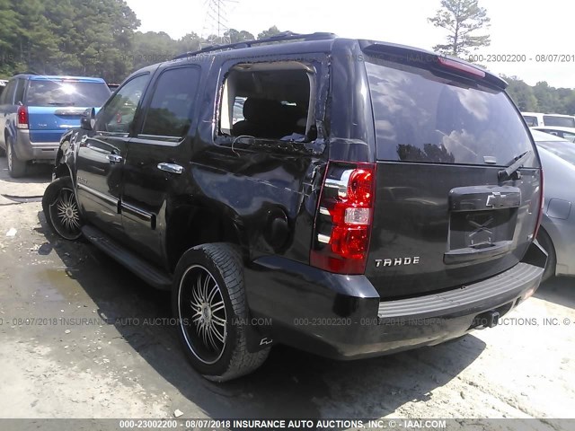 1GNFK23089R265227 - 2009 CHEVROLET TAHOE K1500 LT BLACK photo 3