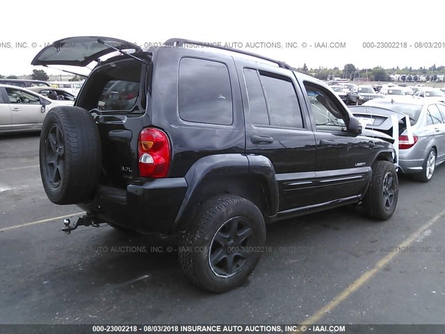 1J4GK58K54W226835 - 2004 JEEP LIBERTY LIMITED BLACK photo 4