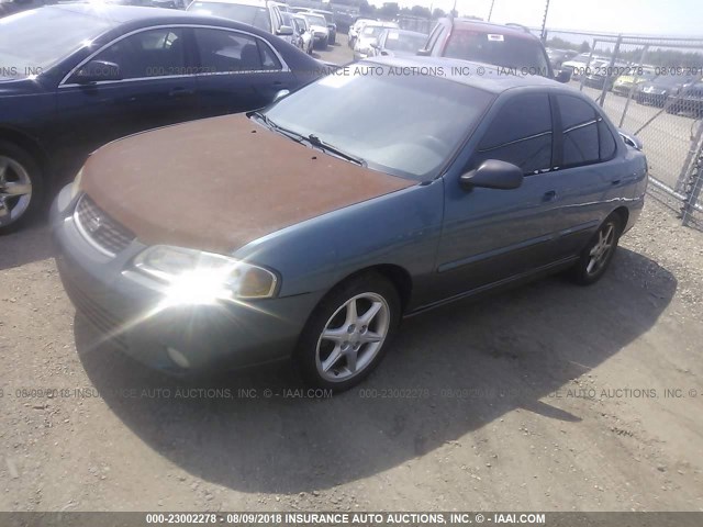 3N1BB51D41L123762 - 2001 NISSAN SENTRA SE BLUE photo 2